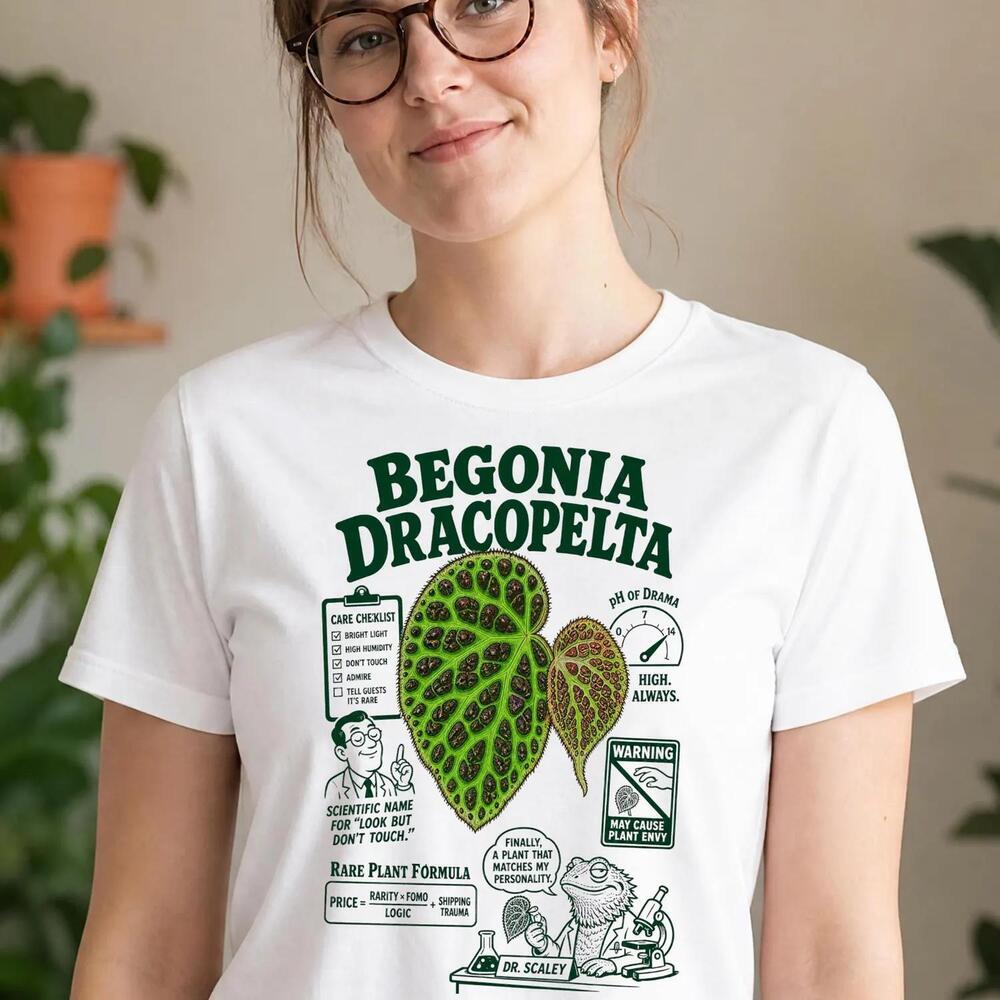 Funny Begonia Dracopelta Shirt Retro House Plants Gift